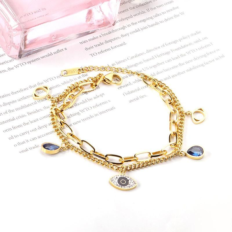 Double Layer Splicing Demon Eye Design Bracelet Jewelry