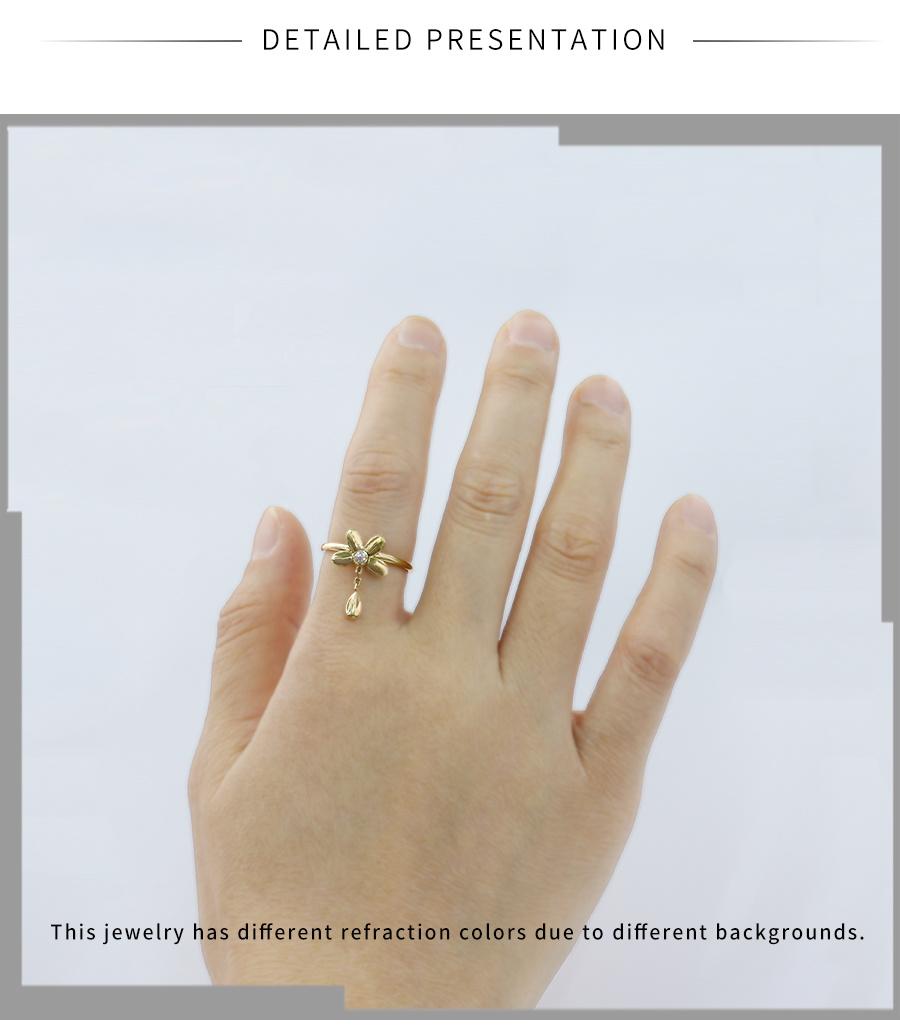 Women′s Beautiful Flower Diamond Core Ring
