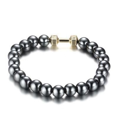 Japan and South Korea Fashion Fashion Men&prime; S Jewelry Wholesale 19.6 mm Dumbbell Stone Bracelet