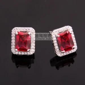 Fashion Ruby Cubic Zirconia Stone Earring (BAGE5446)