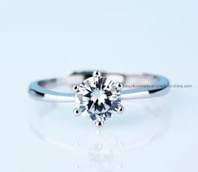 925 Sterling Silver Classic Solitaire Halo Engagement Bridal Ring for Women