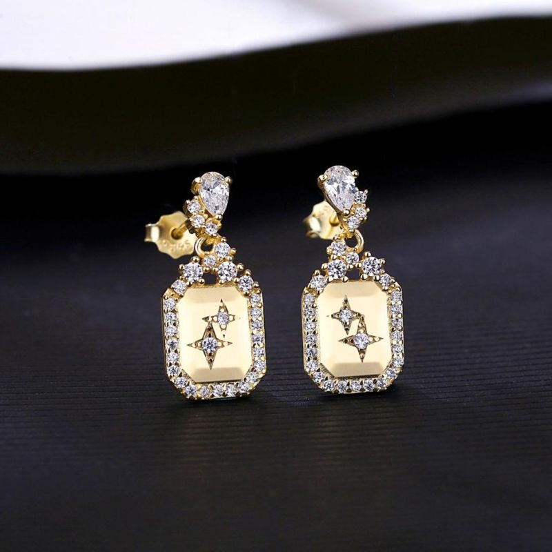 Luxurious Fashion Jewelry Ear Silver Stud Earrings