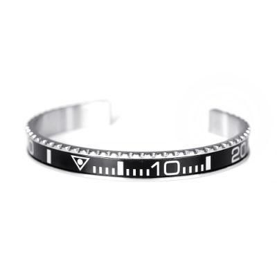 Bezel for Women/Men&prime;s Bracelets Gift Fashion Bangle Cuff Jewelry Dial Stainless Steel Speedometer Bracelet