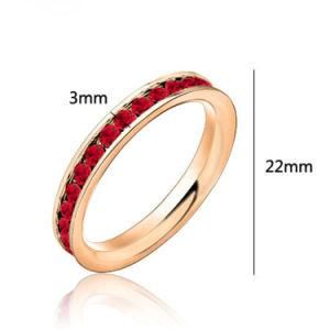 Rose Gold Plated 316L Stainless Steel Fashion Ring with Garnet