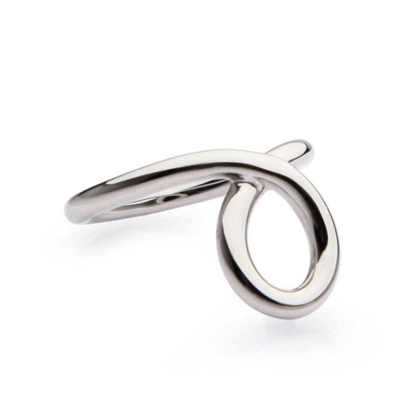 Platinum Plated Brass Copper Double Circle Ring