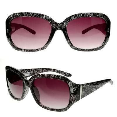 Butterfly Shape Ladies Plastic Sunglasses with Snake Skin Pattern
