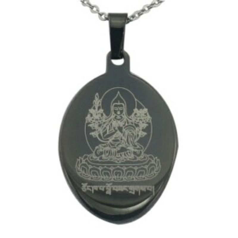 Black Plated Blank Tag Laser Logo Pendant