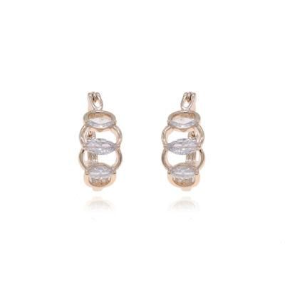 18K Gold Small Circle Fashion Zircon Women&prime; S Earrings