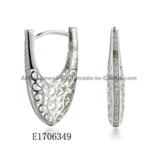 Artificial Fashion Jewellery 925 Sterling Silver or Brass Colored CZ Hoop Earrings for Sale