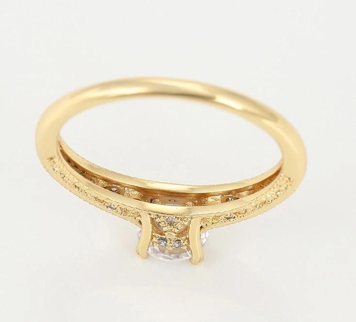 Unique Design Wedding Ring 14K Gold Plated Copper Alloy Jewelry