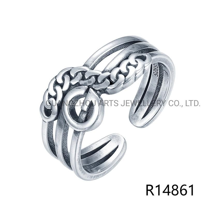 New Arrival 925 Sterling Silver Toggle Clasp Design Finger Ring