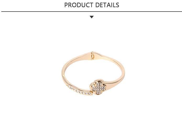 2020fashion Jewelry Glod Bracelet with Four Leaf Clover Rhinestone