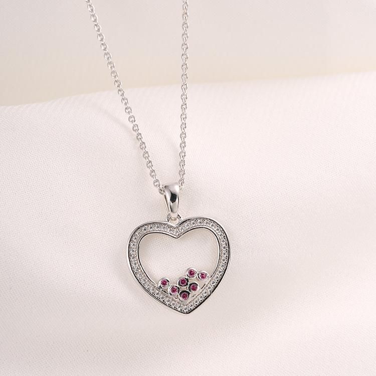 925 Silver Fashion Accessories Heart Shape Luxury Women Jewellery Factory Wholesale Fashion Jewelry New Design CZ Fine Necklace