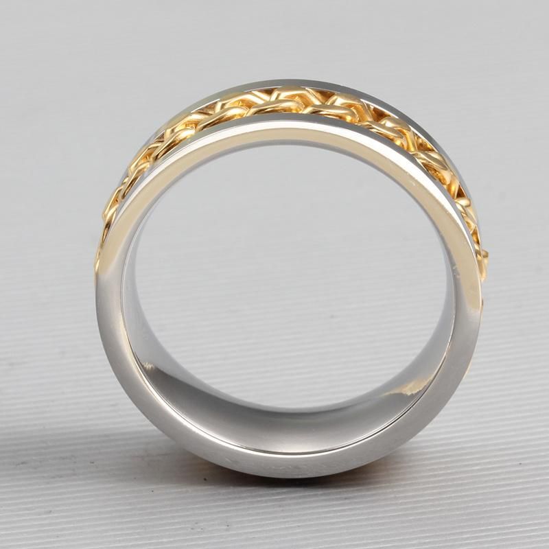 Male Men Fashion Design Cheap Wholesale Finger Gold Chain Ring