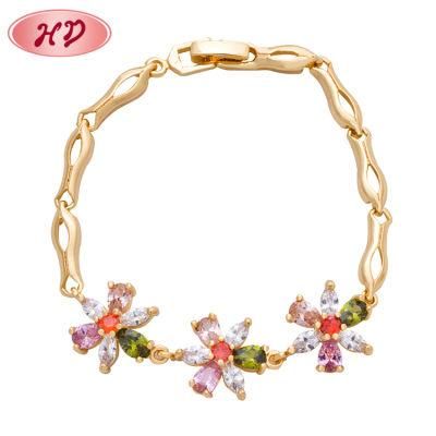 Wholesale Colorful Fashion Jewelry Adjustable 18K Gold Plated Charms Bracelet