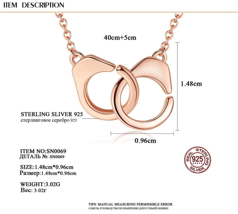 Fashion 925 Silver Jewelry DIY Necklace with Double Ring