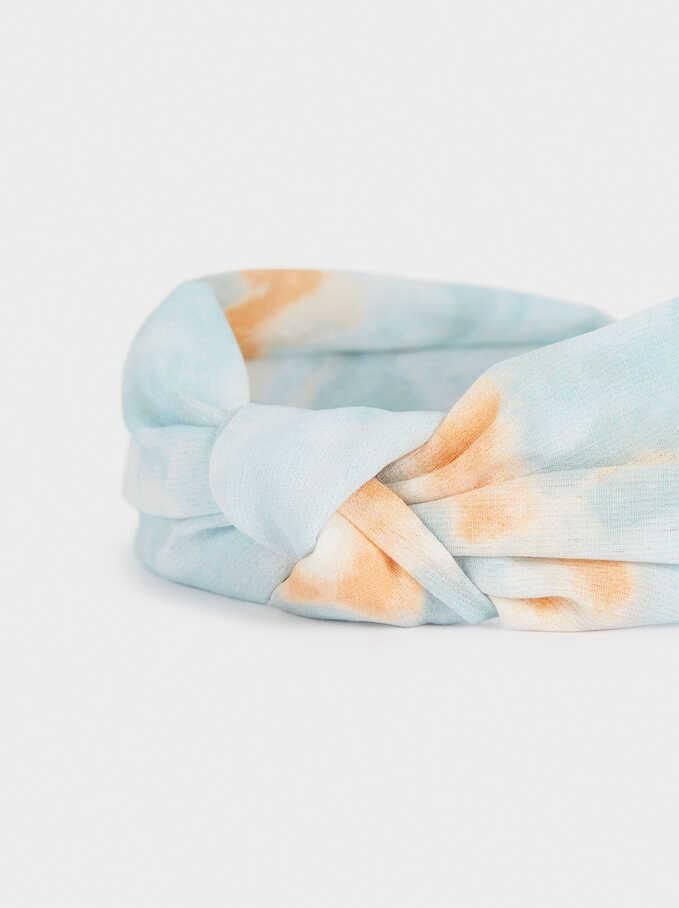 Fashion Women Hair Accessories Tie-Dye Wide Headband with Knot