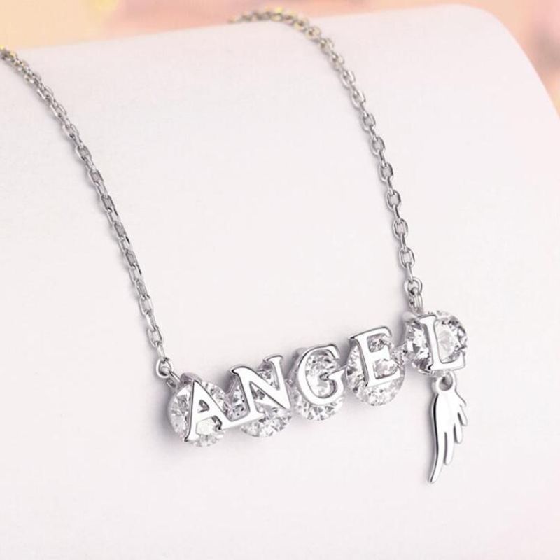 Angel Wing Luxury Jewelry 925 Silver Sterling Necklace for Women