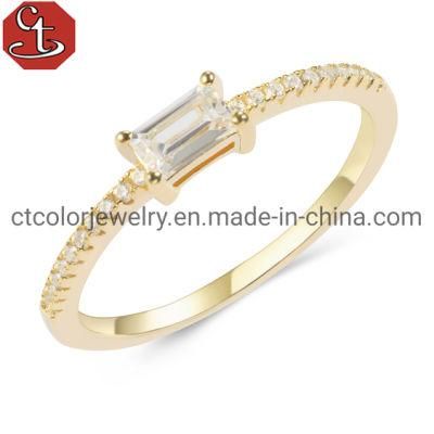 925 Silver 18K Gold Plated Ring with CZ Ring Fine Jewelry