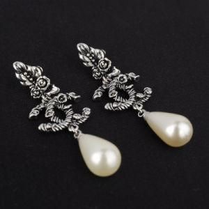 Silver Wedding Bridal Water Pearl Dangle Earring