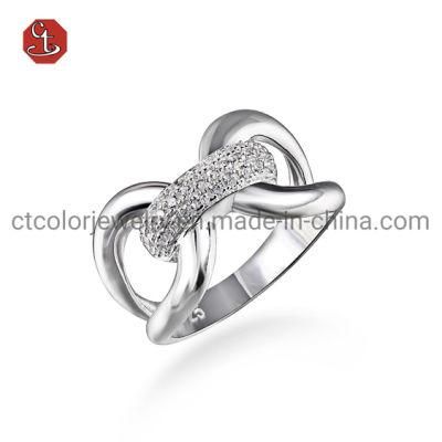High Quality 925 Sterling Silver or Brass Fashion Rings with CZ Jewelry