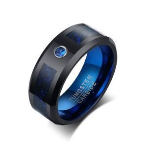 8mm Blue Slotting Tungsten Carbide Ring