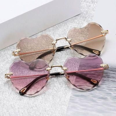 Fashion Rimless Sun Glasses, Cute Sexy Ladies Gradient Sunglasses