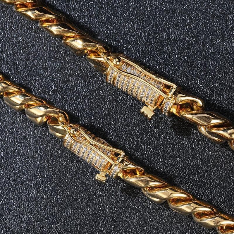 Women Men Stainless Steel Twist Rope Silver Gold Plated Curb Diamond Cuban Link Chain Necklace