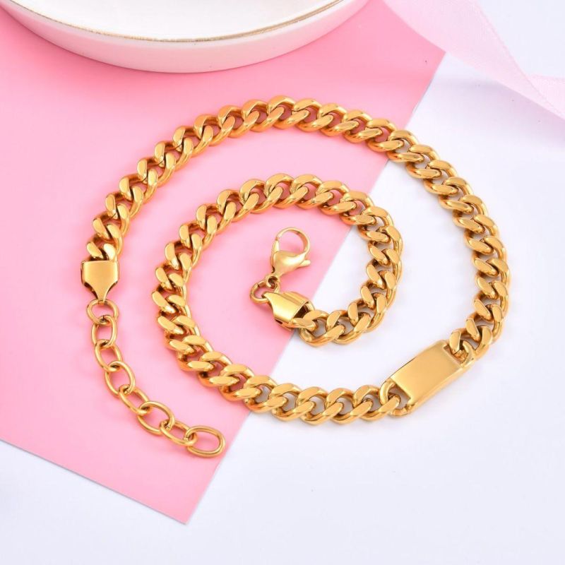 Fashion 18K Gold Plated Stainless Steel Necklace Bracelet Earrings Jewelry Set