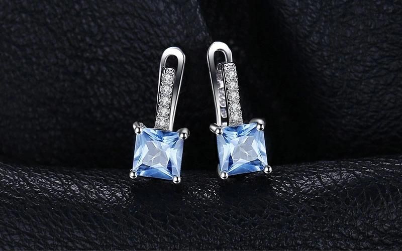 925 Sterling Silver Jewelry Fashion Earring with Gemstone Sky Blue Topaz