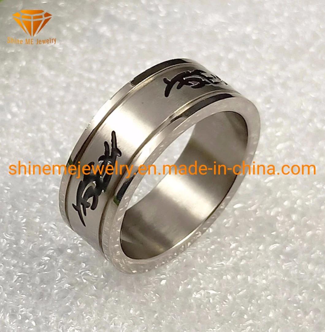 Simple Laser Design Fashion Jewelry Titanium jewelry Rings Tr1936