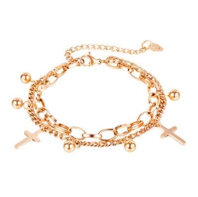 Stainless Steel Jewelry Women Bracelet Cross Design