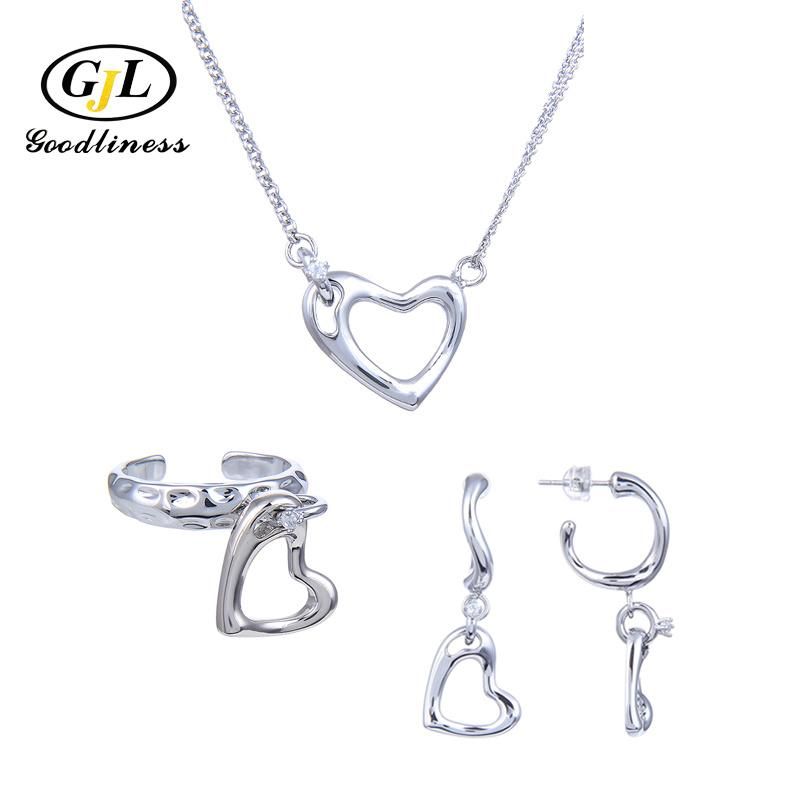 High Quality Polish Irregularity Particularlyheart Drop Earrings Silver Jewellery