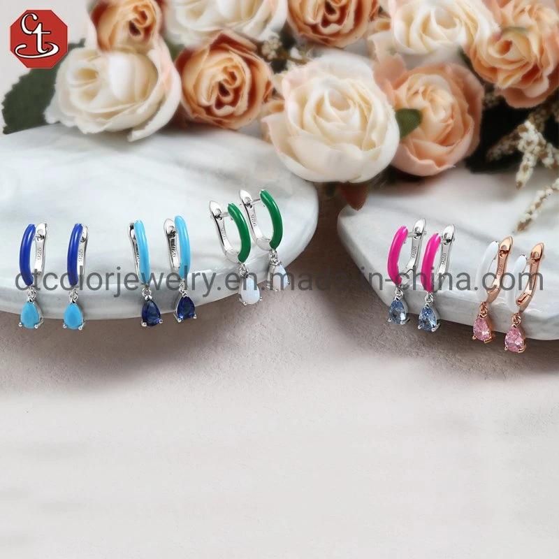 Wholesale Earrings Fashion Bule Enamel  Earrings for Women