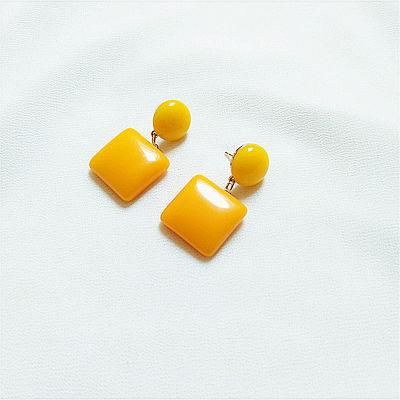 Acrylic Jewelry French Style Simple Square Stud Earrings for Sweet Girls