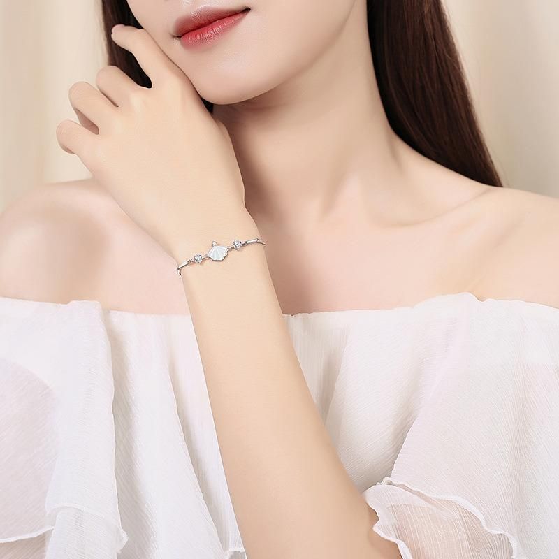 925 Sterling Silver White Pinctada Bracelet