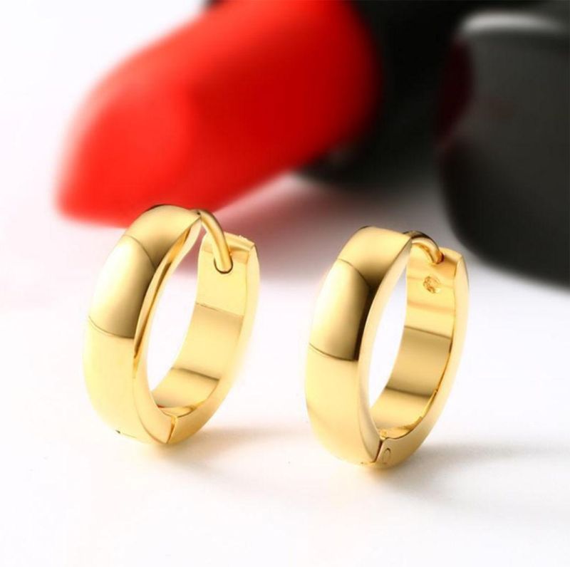 Fashion Jewelry Ear Bone Clip Titanium Steel Ear Ring Gold 18K Ear Buckle Ear Studs Female Temperament Simple Jewelry Er9216