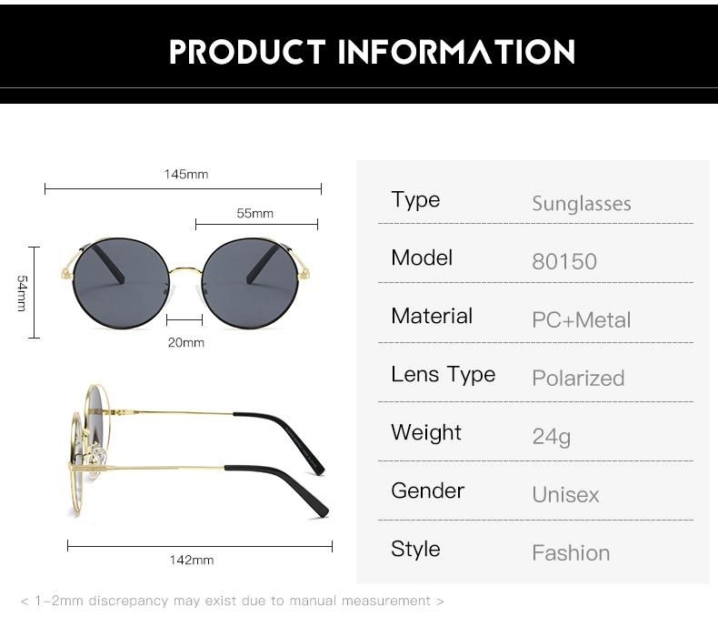 Custom Logo China Round Acetate Metal Frame Sunglasses Ce FDA