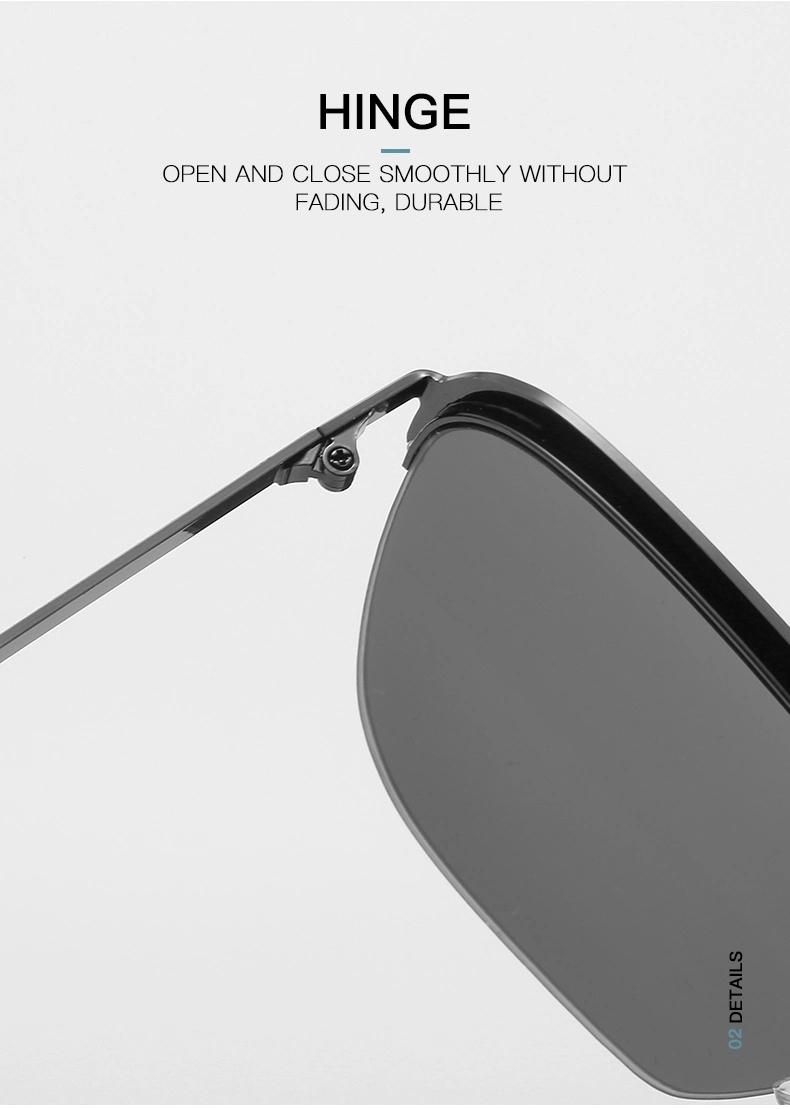 Sunglasses Women′s Metal Half-Frame Hanging Silk Sunglasses Men′s Gradient Color Sunglasses