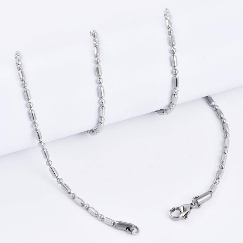 Christmas Gift Factory Wholesale Jewelry Long Short Bead Chain Bracelet Anklet Necklace for Fashion Layering Jewellry Design