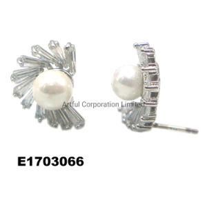 925 Silver Jewelry/ with Pearl Earring/Fashion Jewelry/Factory Earring