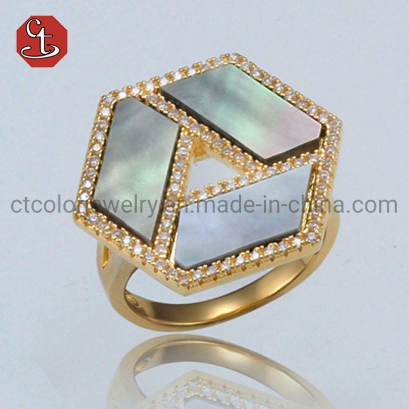 Shell Geometric Rings for Women Rose Gold Silver Temperament Rings Jewelry Gift