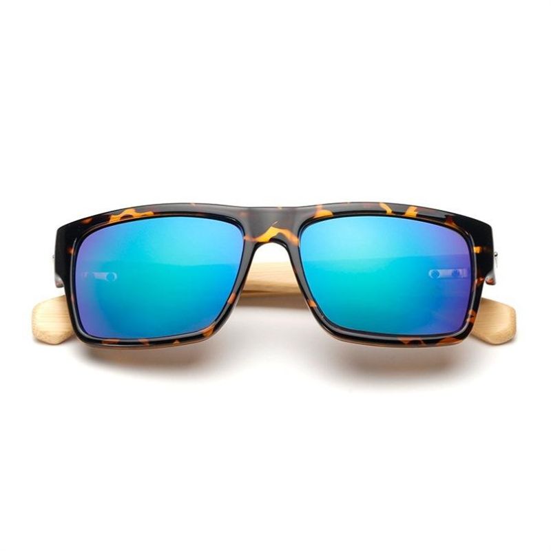 Sport Plastic Imitated Wooden Hot Sale Unisex Natural Bamboo Legs Sunglasses Wholesale Sg3016