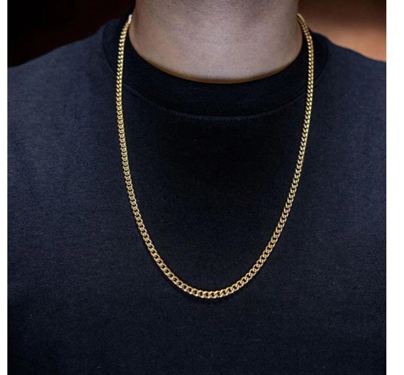 Vnox Cuban Chain Necklace for Men Women, Basic Punk Stainless Steel Curb Link Chain Chokers, Vintage Gold Tone Solid Metal Collar Dropshipping Wholesale