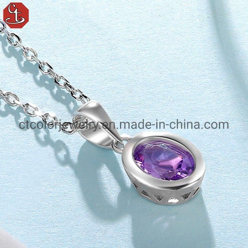 Wholesale jewellery natural citrine crystal pendant silver necklace Fashion Accessories jewelry