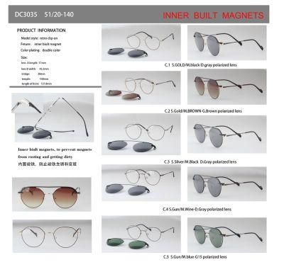Ready Goods Clip on Inner Build Magnetic Magnet Frames Clip on Sunglasses DC3035 - DC3039