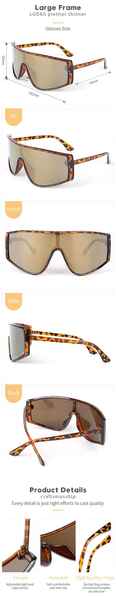Brand Designer Custom Fashion Hot Sale Spring Hinge Sun Glasses