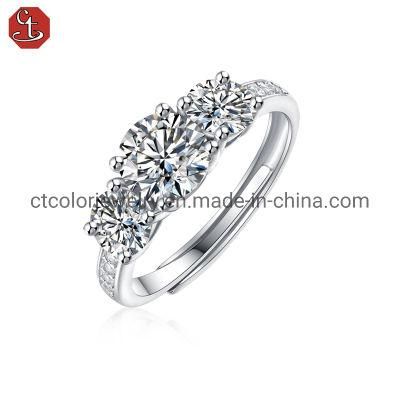 Wholesale Fashion Jewelry White Moissanite Diamond Rings for Party