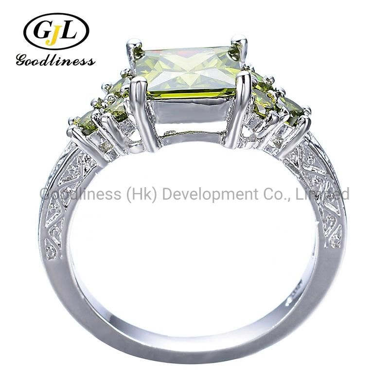 S925 Sterling Silver White Zircon with Black Zircon Ring