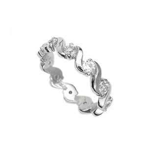 Fashion Design Clear CZ Women Lady White Gold Plated Rings